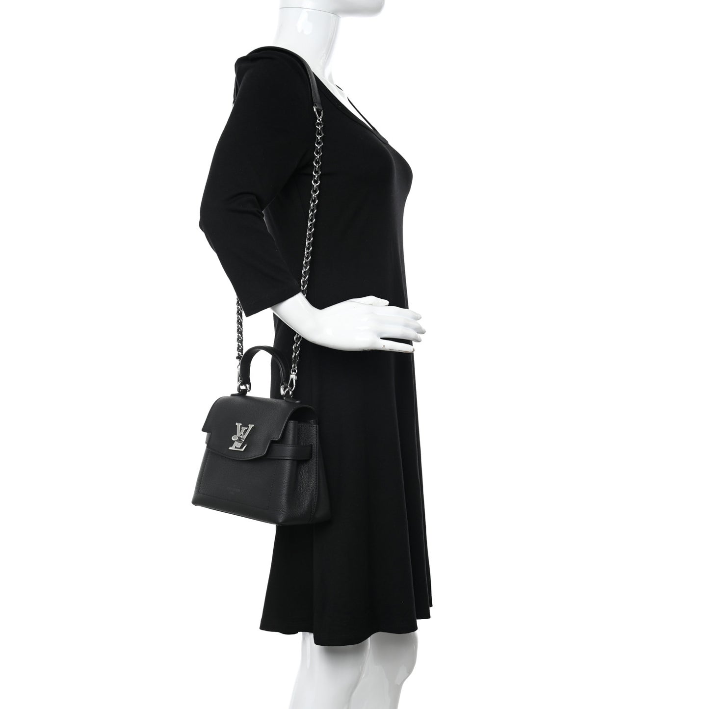 Calfskin Lockme Ever Mini Black