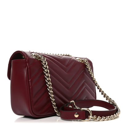 Gucci Calfskin Matelasse Small GG Marmont Shoulder Bag Rosso Ancora Red 3 of 10