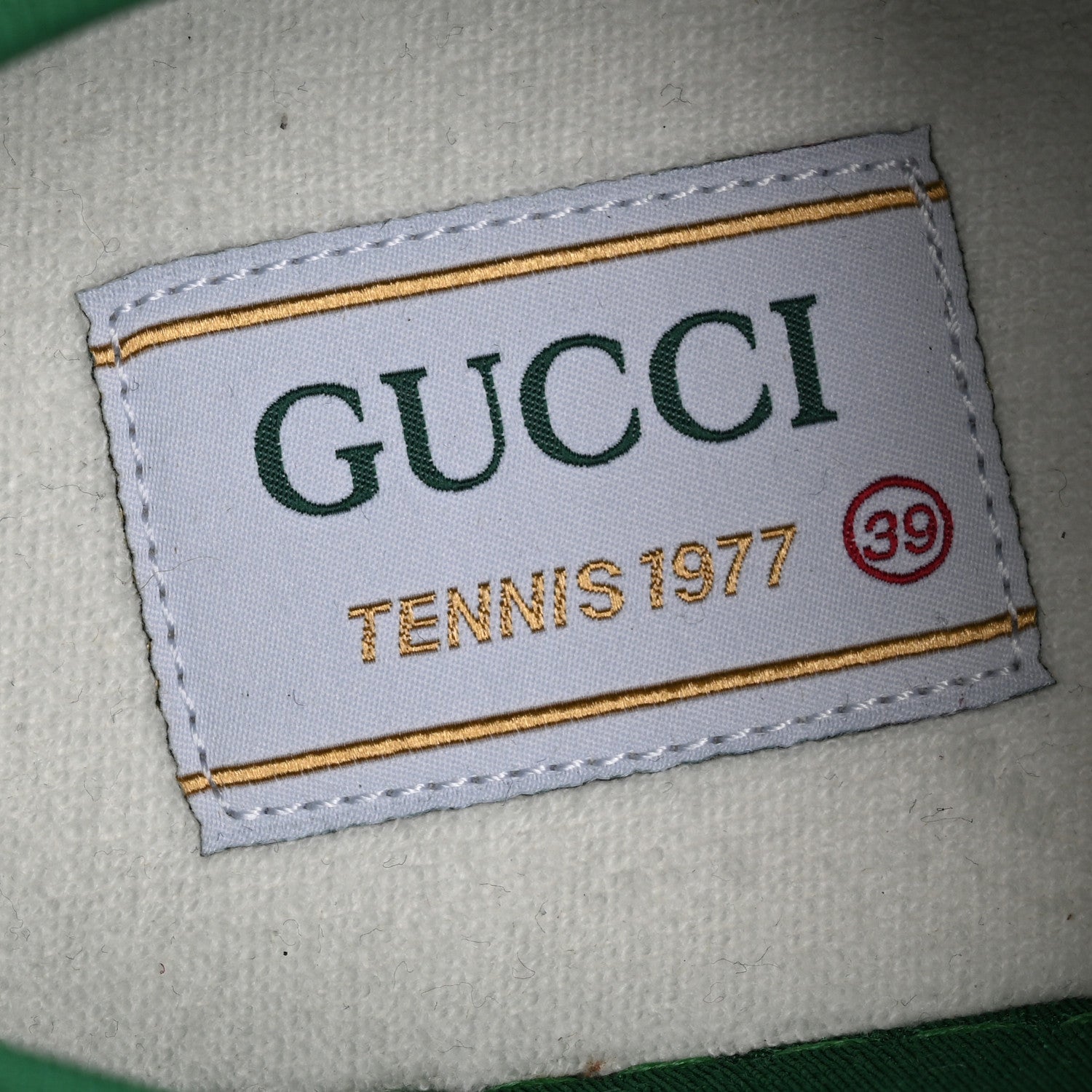 Gucci GG Monogram Web Womens 1977 Tennis Sneakers 39 Beige Ebony Mystic White 8 of 10