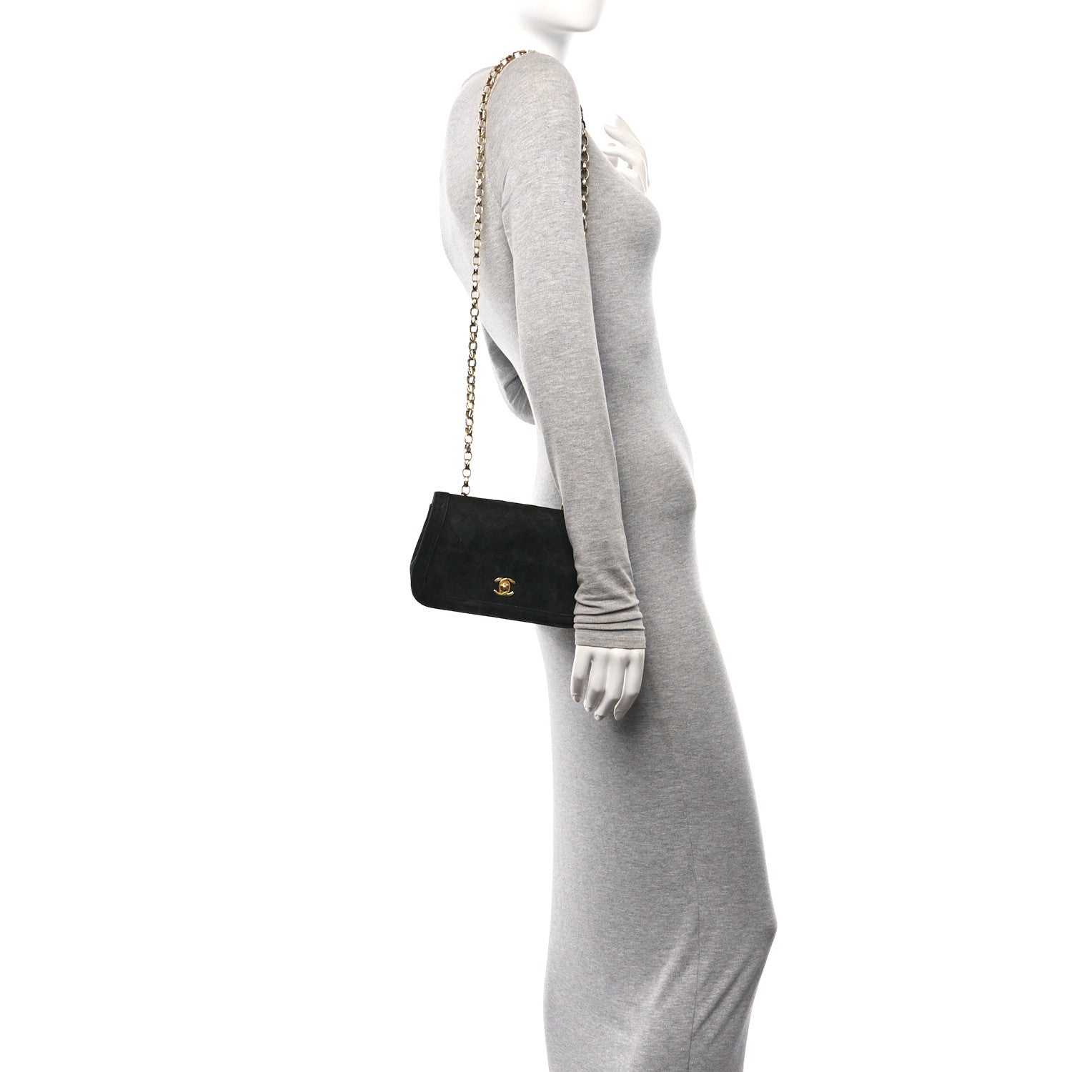 Chanel Suede Quilted Mini Flap Black 2 of 11