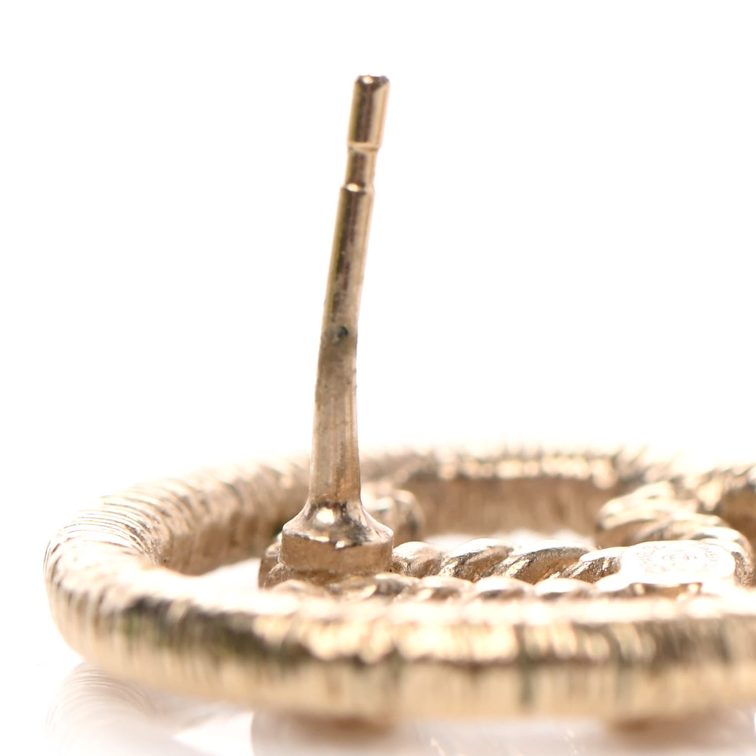 Chanel CC Round Rope Earrings Gold 5 of 6