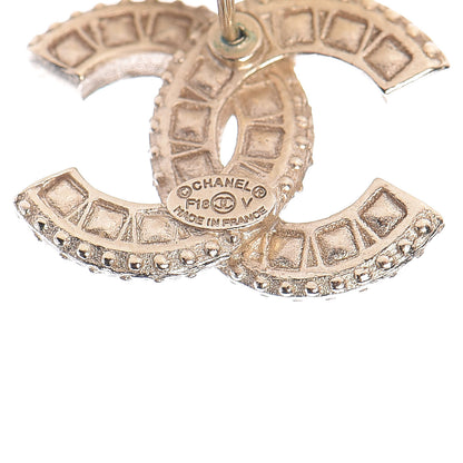 Chanel Crystal CC Earrings Light Gold 3 of 7