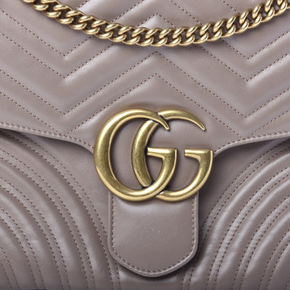 Gucci Calfskin Matelasse Large GG Marmont Shoulder Bag Porcelain Rose 11 of 13