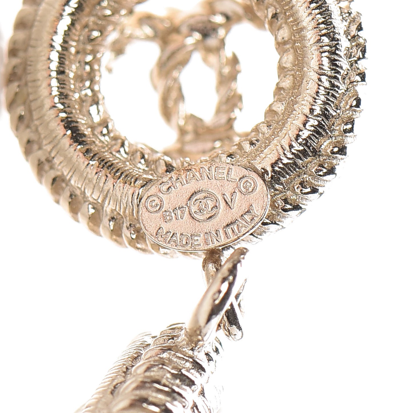 Pearl CC Drop Earrings Gold