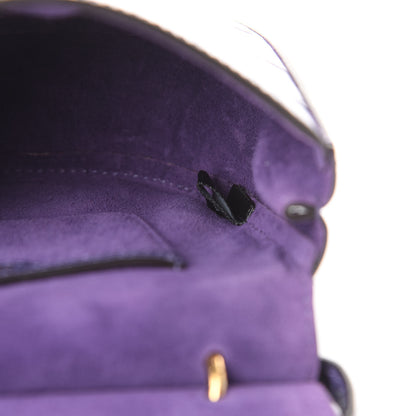 Mulberry Calfskin Crocodile Embossed Mini Amberley Flap Purple 7 of 11