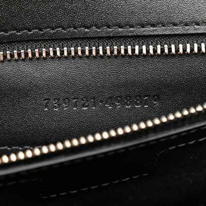 Gucci Senna Calfskin Lines Petite GG Top Handle Shoulder Bag Black Mystic White 7 of 10