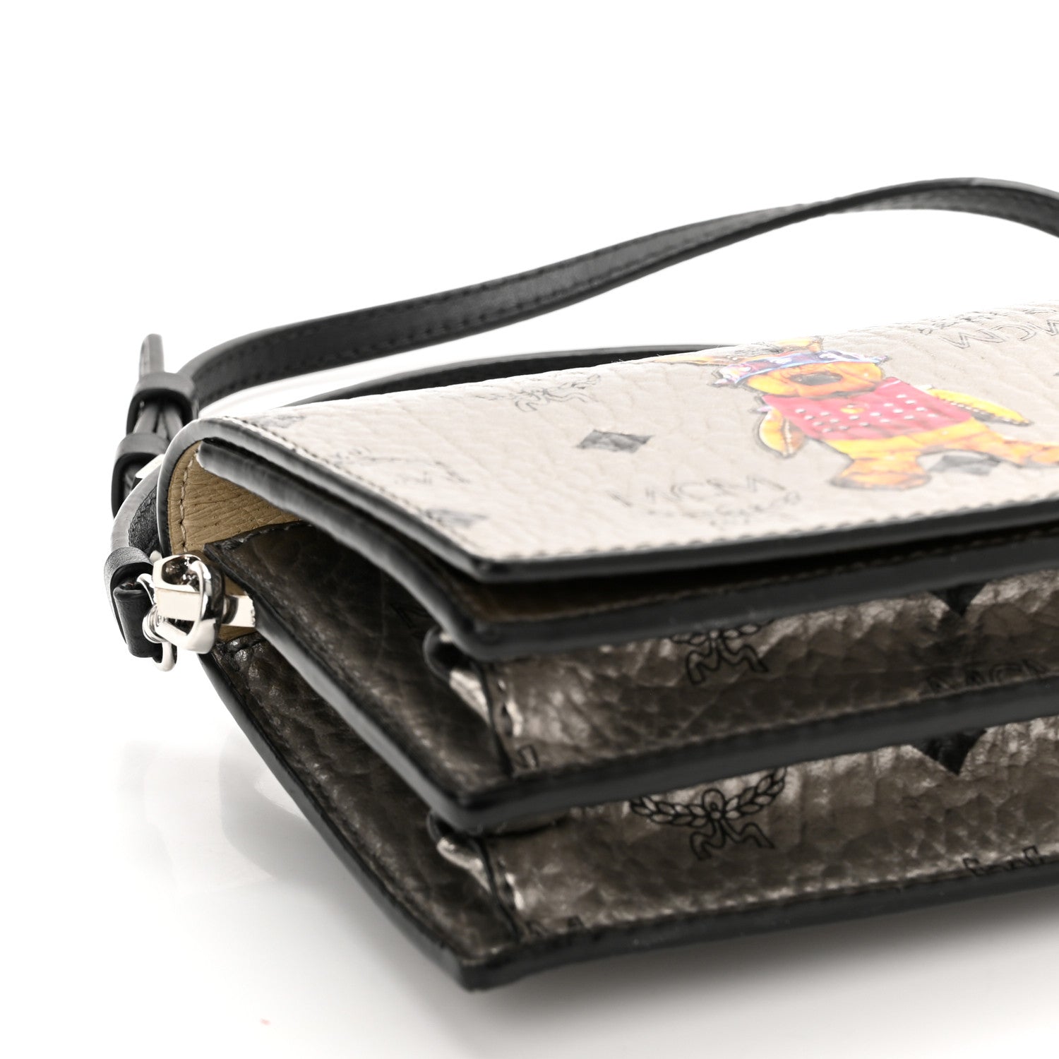 MCM Metallic Visetos Mini Rabbit Crossbody Bag Silver 8 of 9