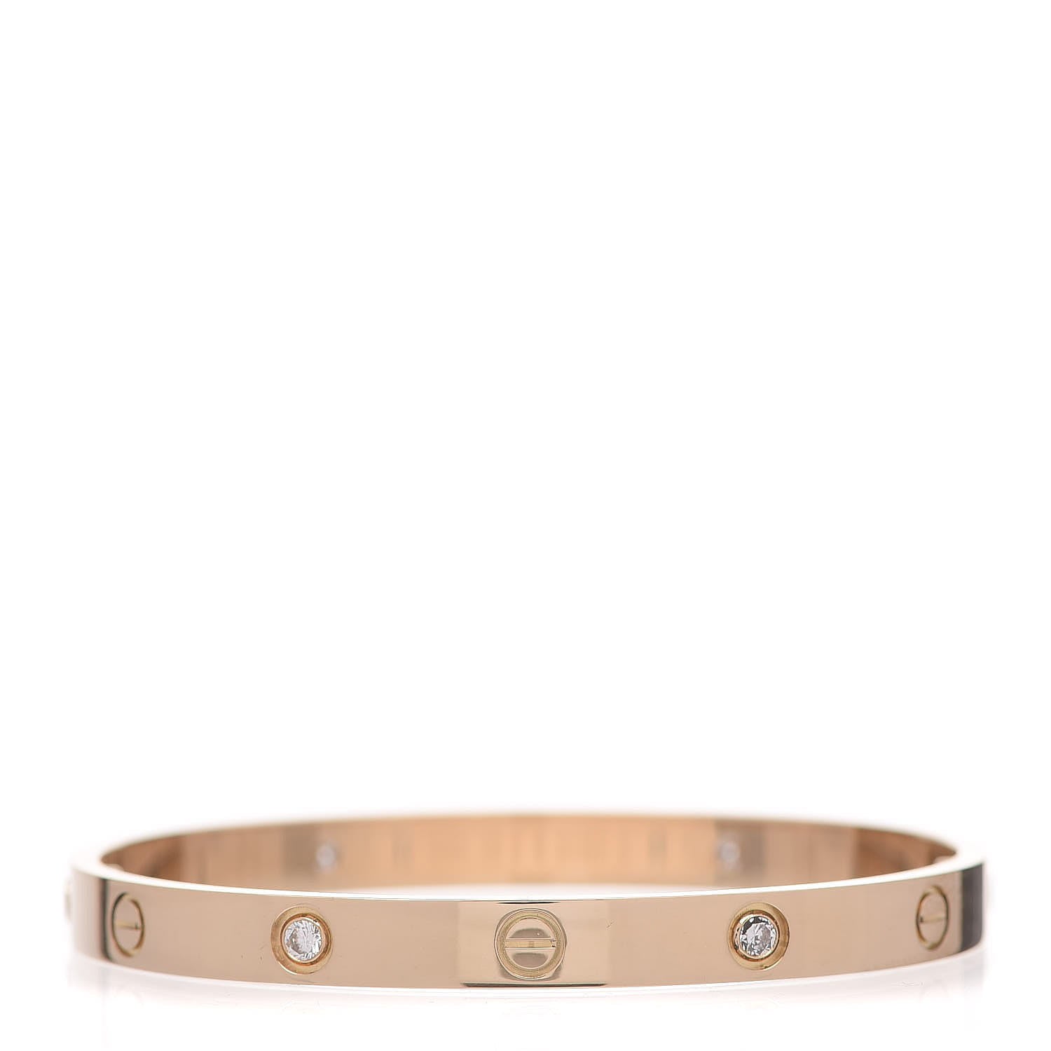 Cartier 18K Yellow Gold 4 Diamond LOVE Bracelet 18 1 of 6