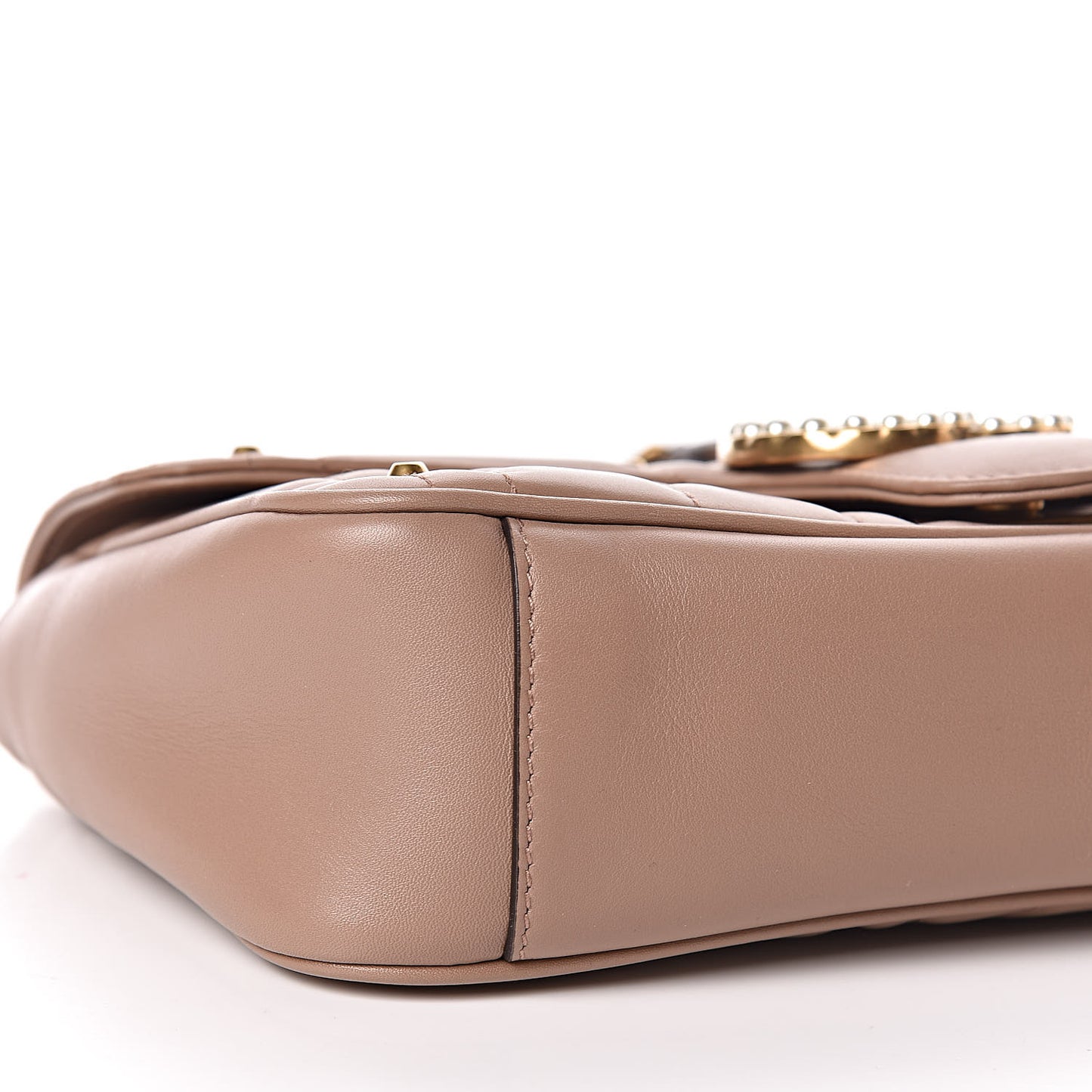 Calfskin Matelasse Studded Mini Pearly GG Marmont Shoulder Bag Porcelain Rose