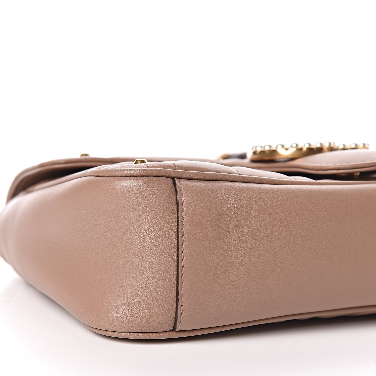 Gucci Calfskin Matelasse Studded Mini Pearly GG Marmont Shoulder Bag Porcelain Rose 8 of 11