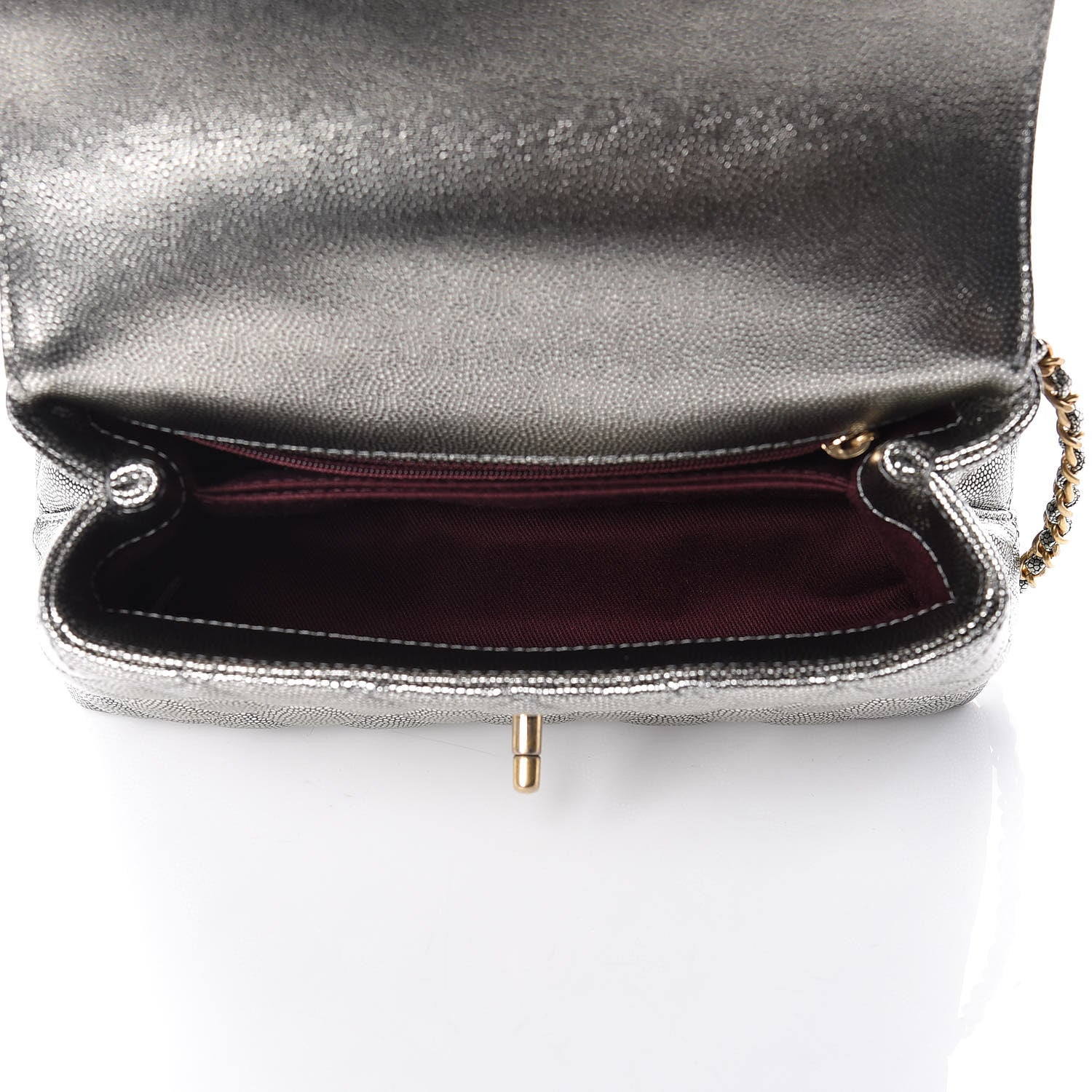 Chanel Metallic Caviar Quilted Mini Coco Handle Flap Silver 5 of 10