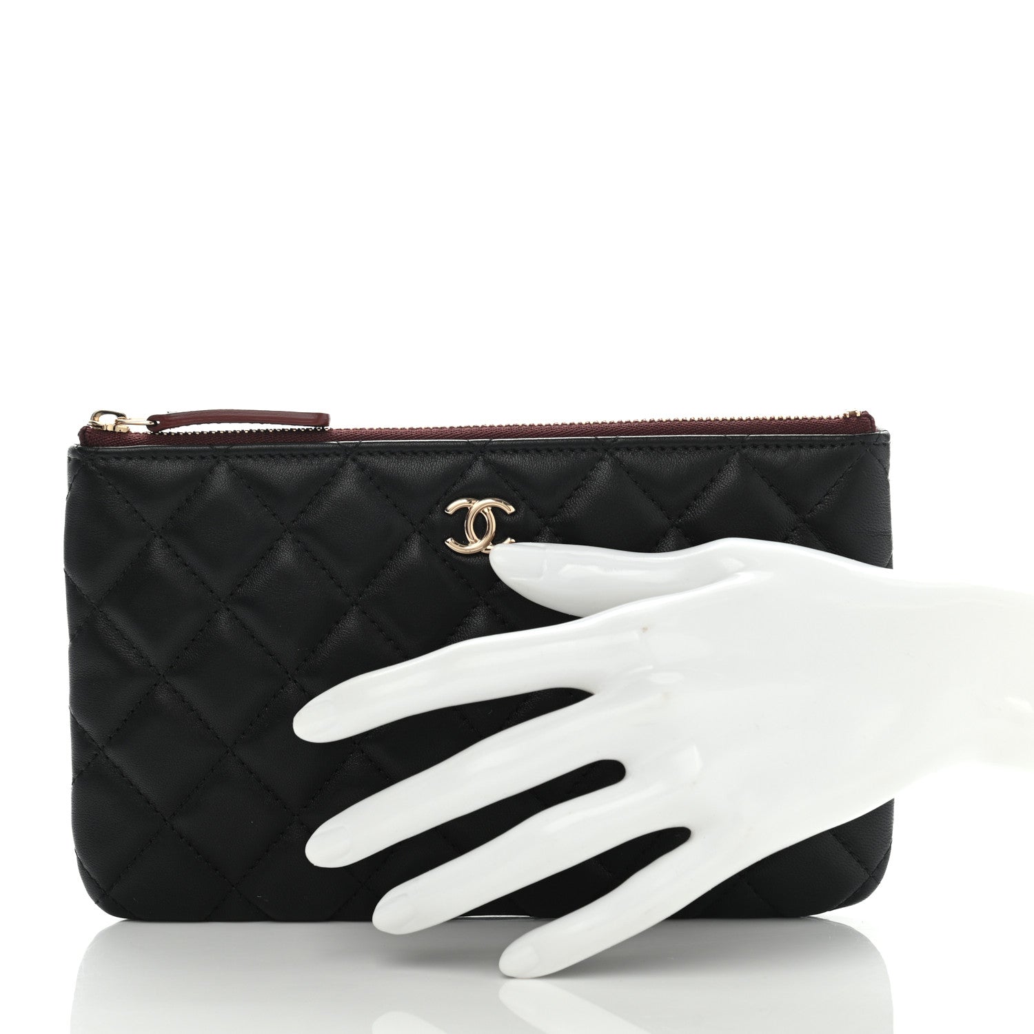 Chanel Lambskin Quilted Cosmetic Case Black 2 of 8