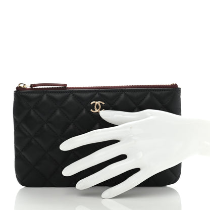 Chanel Lambskin Quilted Cosmetic Case Black 2 of 8
