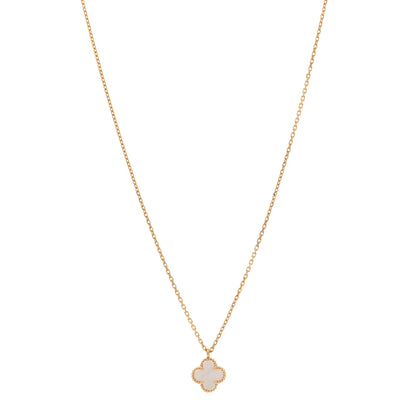 Van Cleef & Arpels VAN CLEEF & ARPELS 18K Yellow Gold Mother of Pearl Sweet Alhambra Pendant Necklace 1 of 5