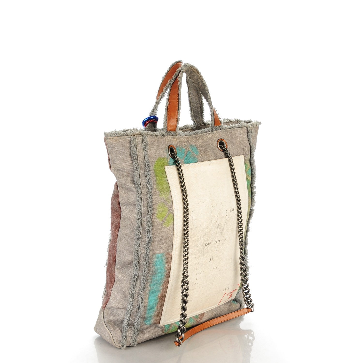 Chanel Canvas Large Graffiti Tote Grey 3 of 7