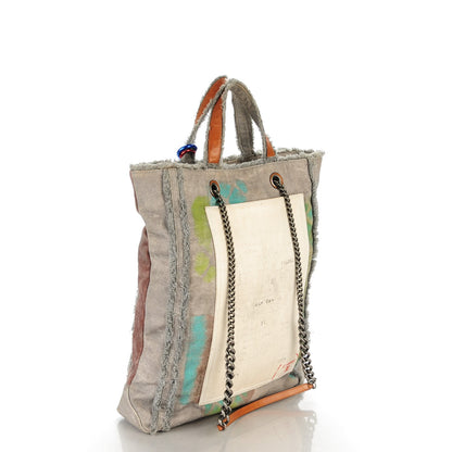 Chanel Canvas Large Graffiti Tote Grey 3 of 7