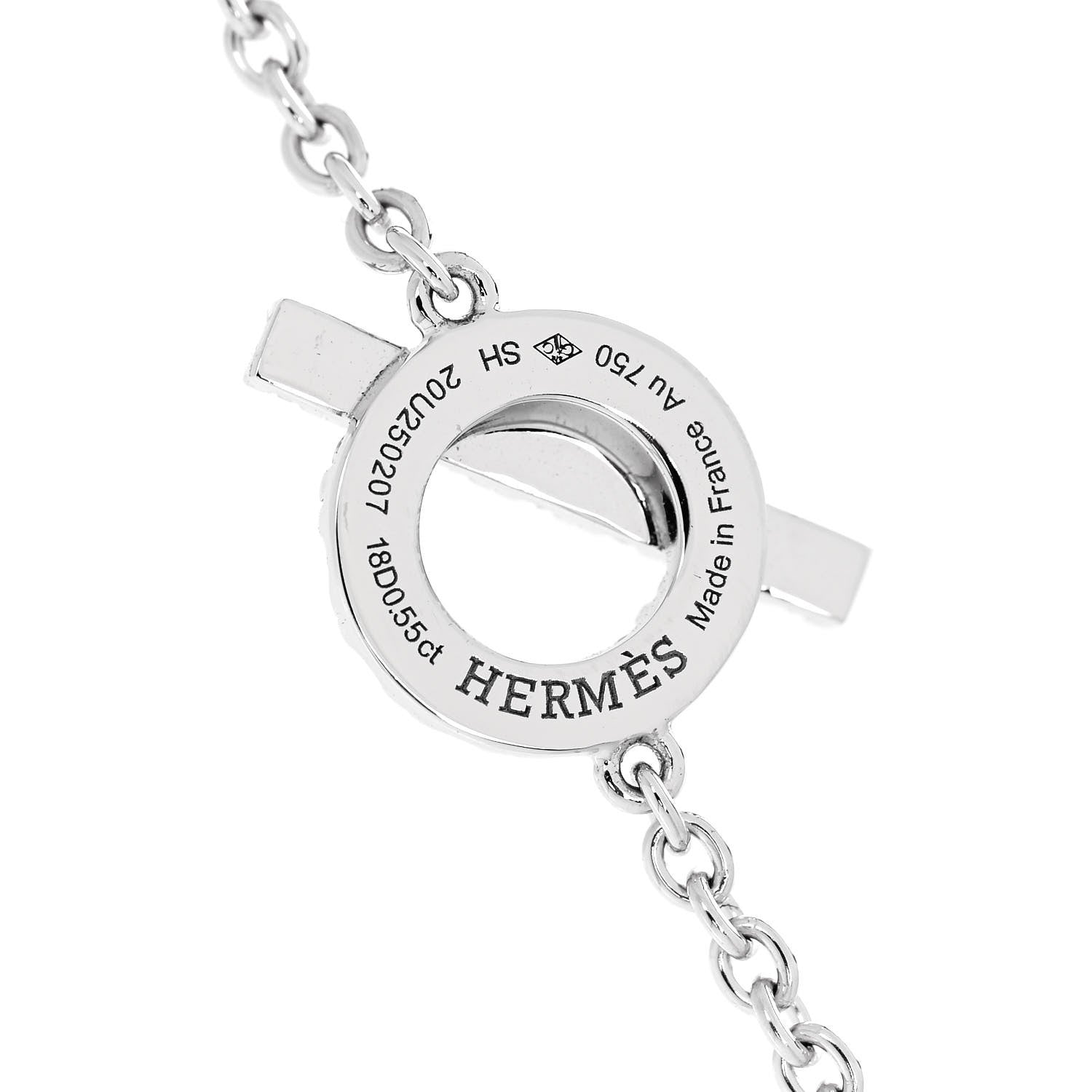 Hermes 18K White Gold Diamond Finesse Bracelet SH 3 of 3