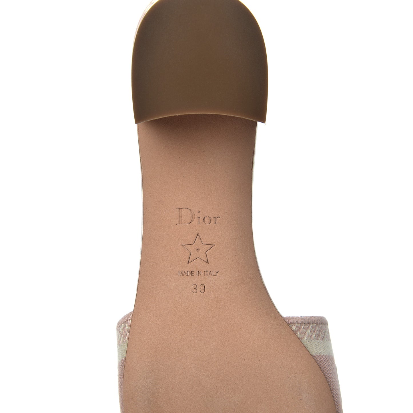 Cotton Toile De Jouy Embroidered Dway 50mm Slide Sandals 39 Light Pink