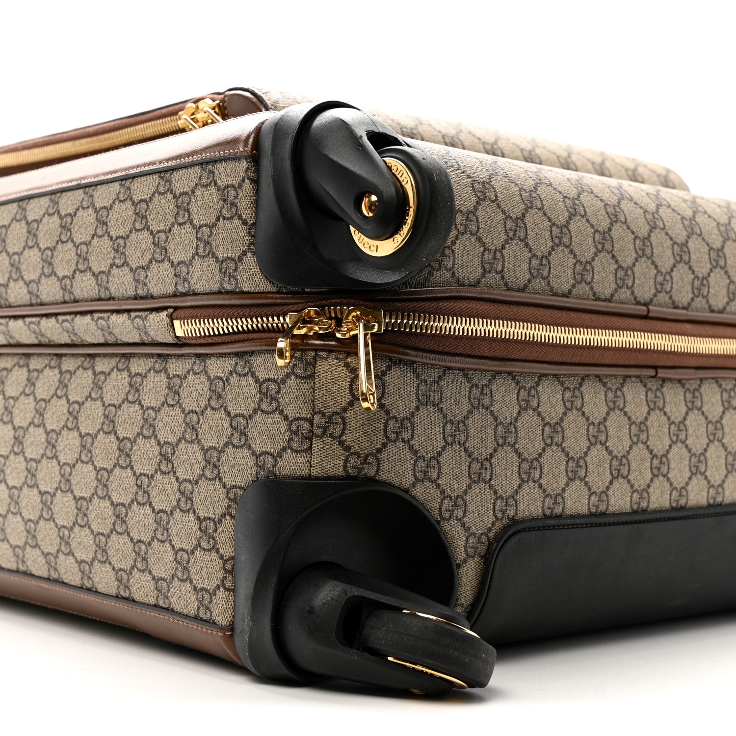 Gucci GG Supreme Monogram Azalea Calfskin Retro Interlocking G Carry On Trolley Beige Ebony Brown Sugar 16 of 24