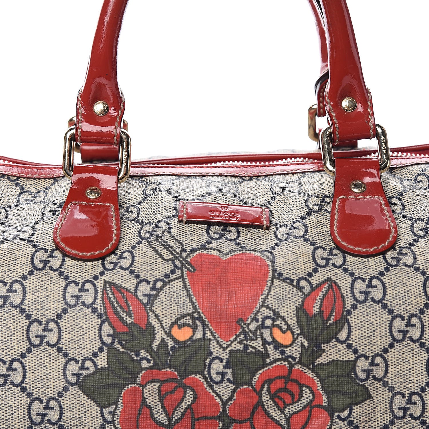Gucci GG Plus Monogram Tattoo Heart Medium Joy Boston Red 13 of 15