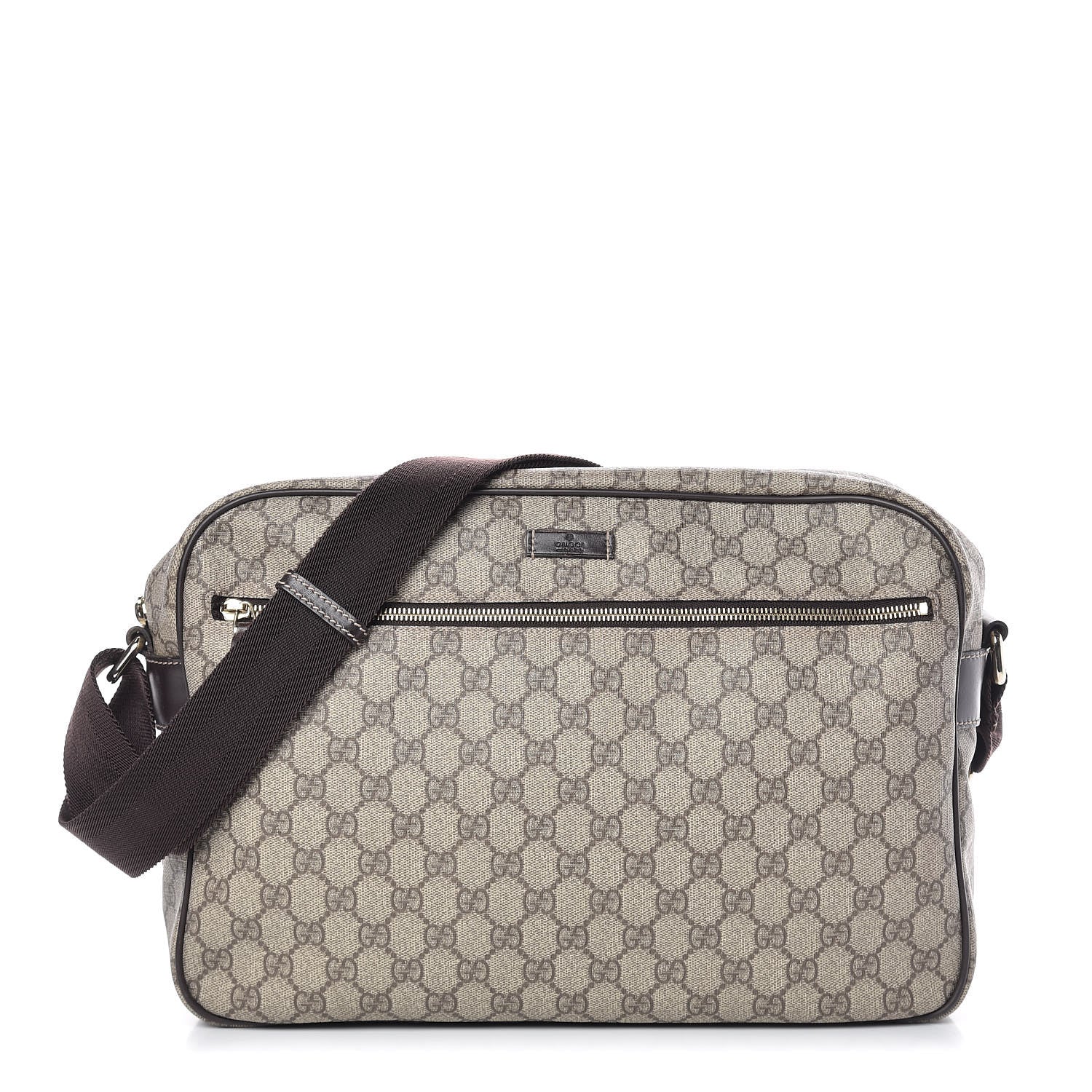 Gucci GG Plus Monogram Large Messenger Bag Dark Brown 1 of 12