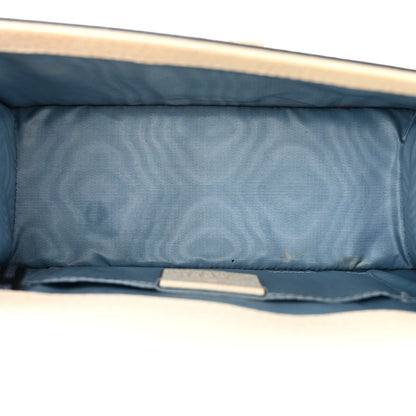 Gucci Textured Calfskin Bee Star Print Mini Sylvie Top Handle Bag Mystic White 5 of 17