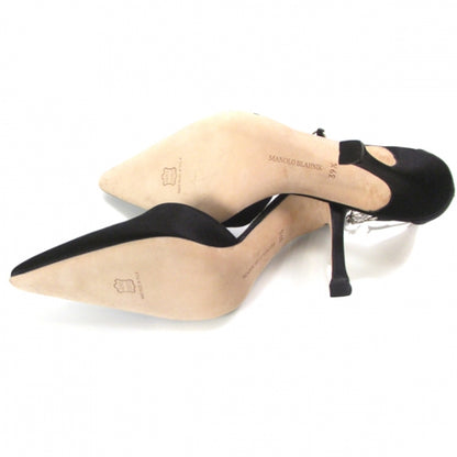 FASHIONPHILE MANOLOBLAHNIKSatinCrystalAnklePumps39.5Black 4 of 8