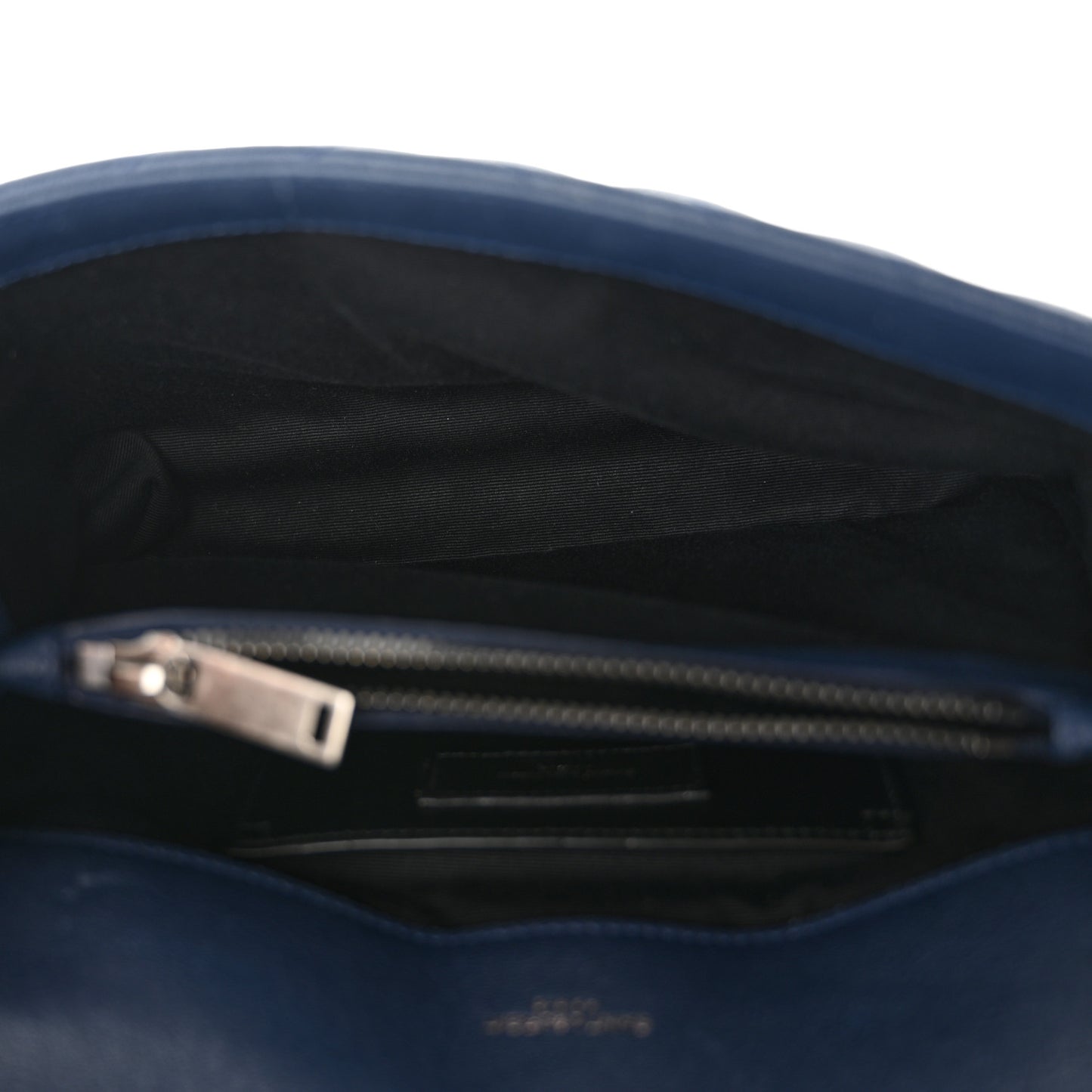 Sheepskin Matelasse Chevron Monogram Medium College Bag Navy