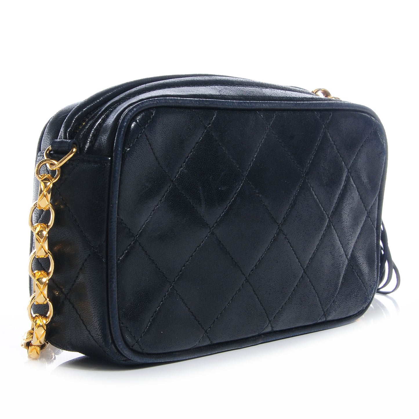 Lambskin Small Tassel Camera Case Black