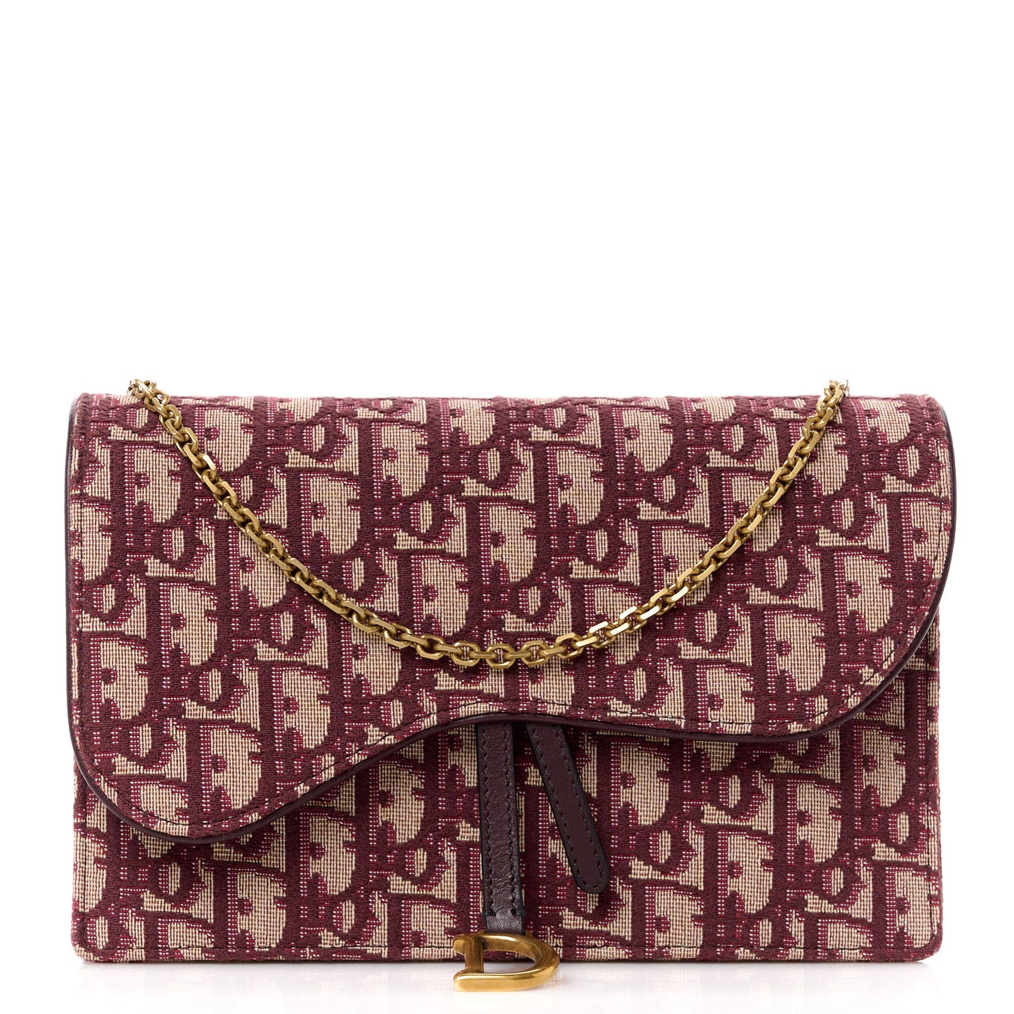 Oblique Saddle Chain Pouch Burgundy
