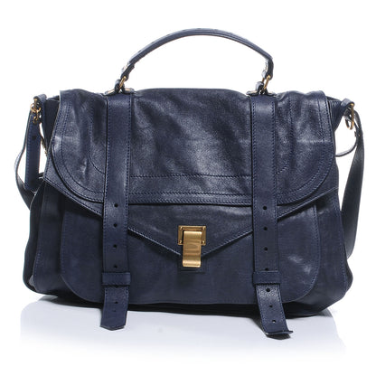 Proenza Schouler Lambskin PS1 Large Satchel Marine 1 of 8