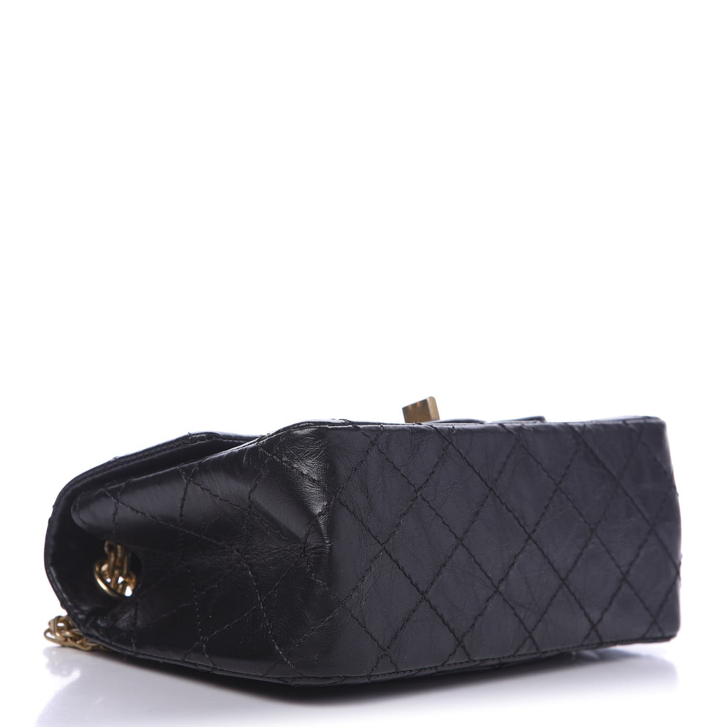 Aged Calfskin Quilted 2.55 Reissue Mini Flap Black