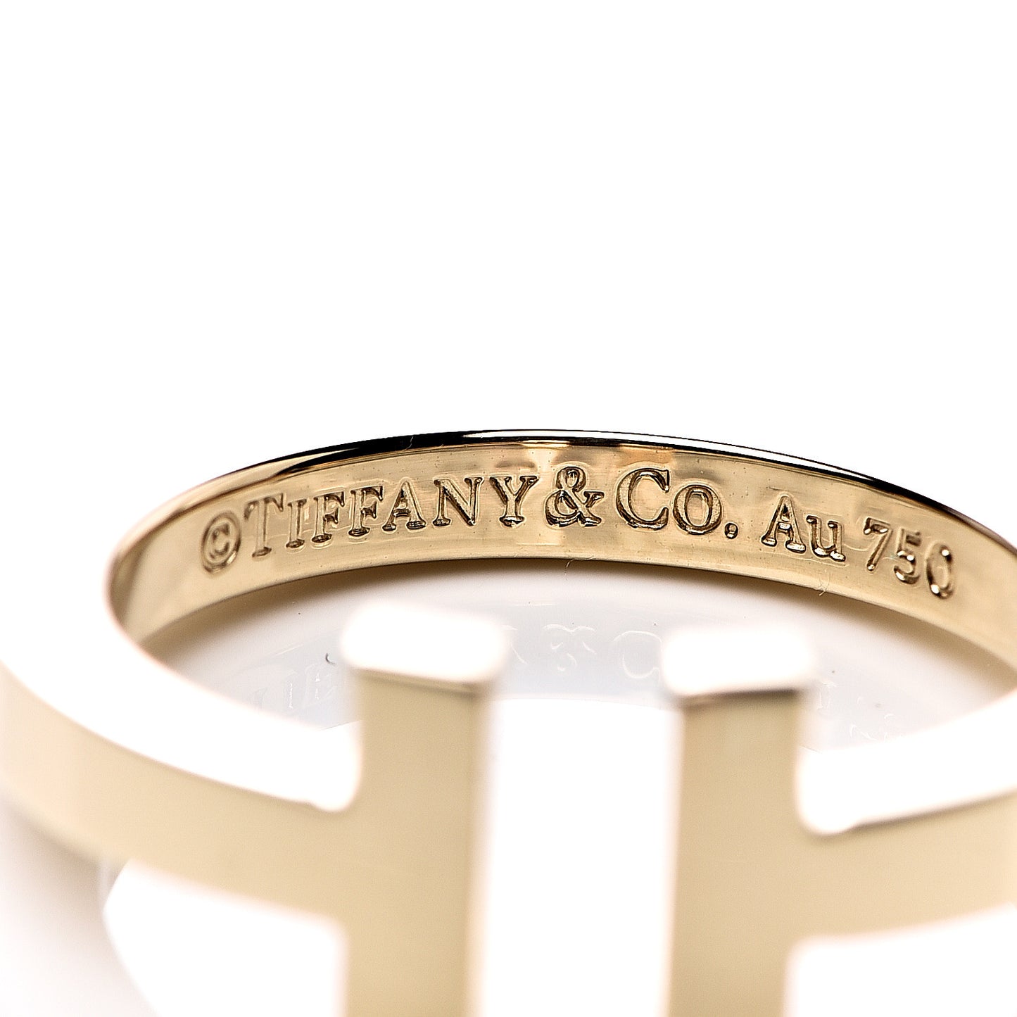 18K Yellow Gold T Square Ring 52 6
