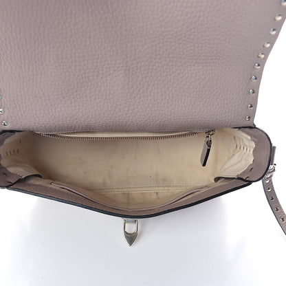 Valentino Garavani Pebbled Calfskin Rockstud Single Handle Flap Bag Poudre 5 of 10