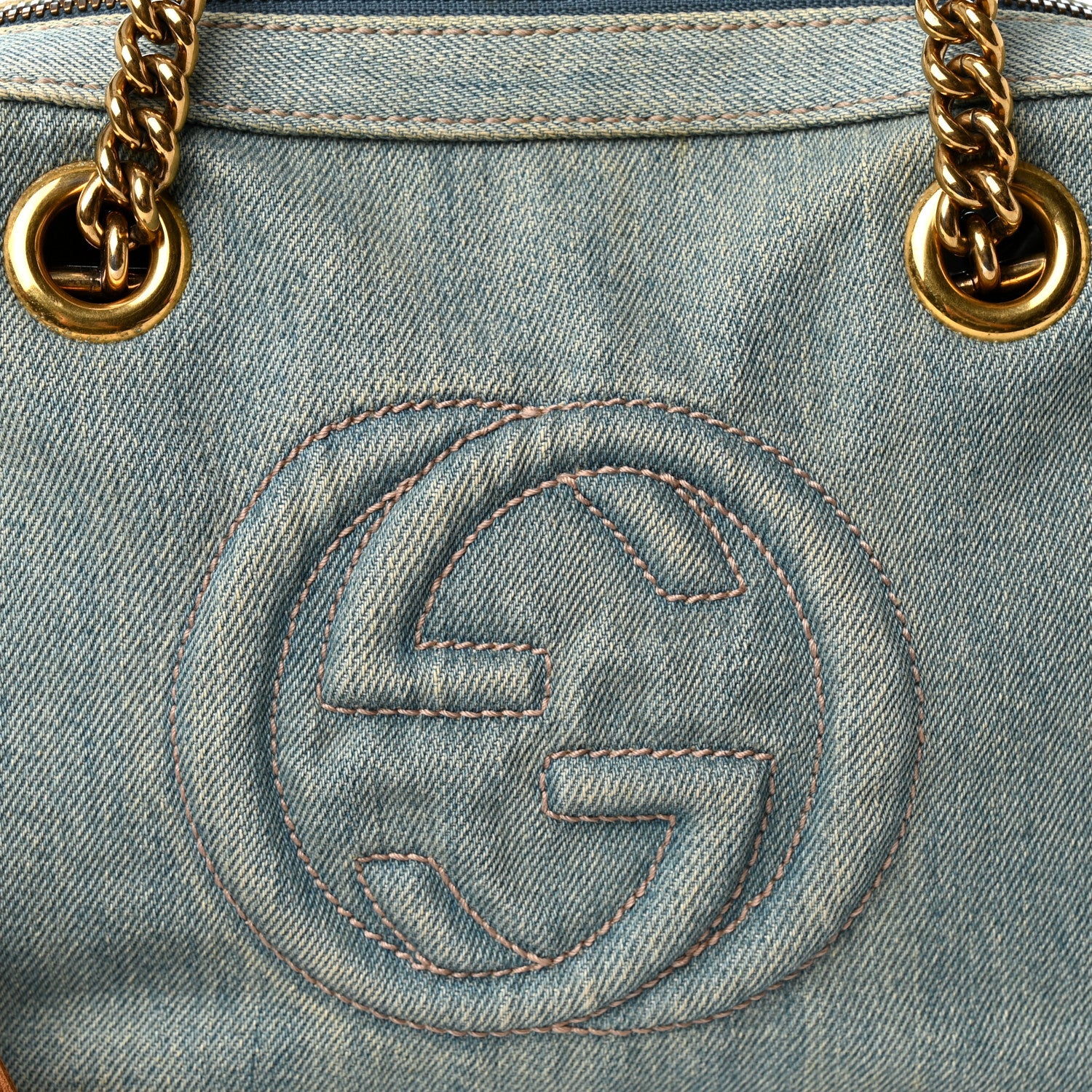 Gucci Denim Small Soho Bowler Blue 8 of 10