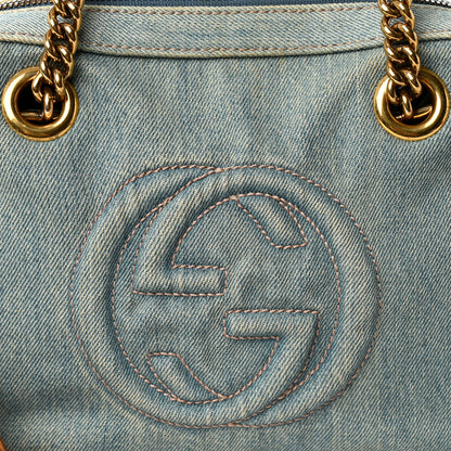 Gucci Denim Small Soho Bowler Blue 8 of 10