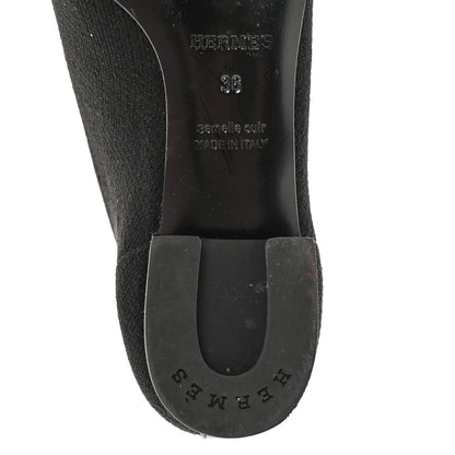 Hermes Knit Calfskin Duo Ankle Boots 36 Black 7 of 11