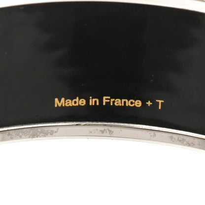 Hermes Enamel Printed Wide Les Leopards Positif Negatif Bracelet 65 Black 5 of 6