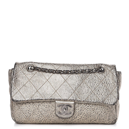 Chanel Distressed Metallic Lambskin Quilted Le Marais Ligne Flap Gold 1 of 11