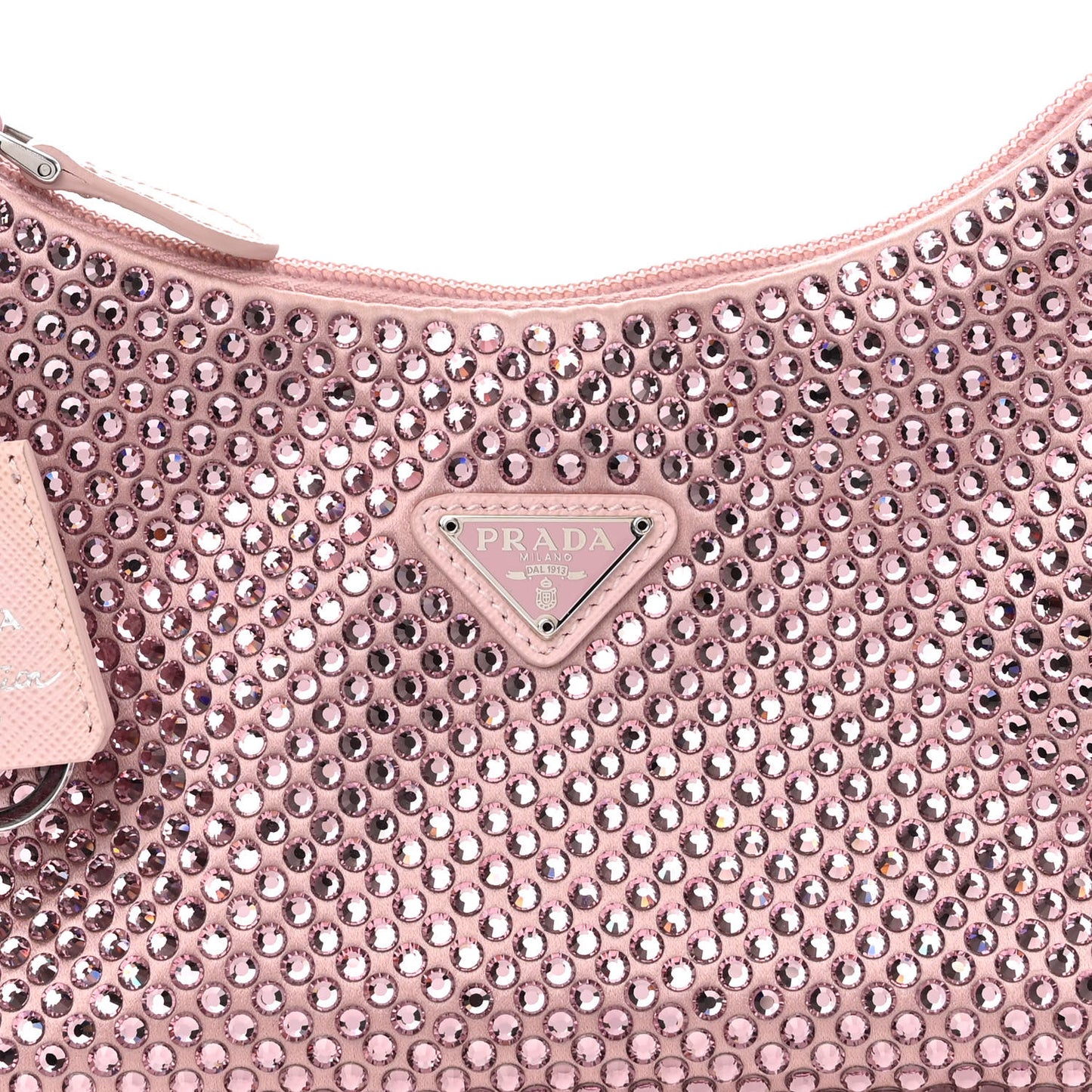 Satin Crystal Mini Re-Edition 2000 Bag Alabastro