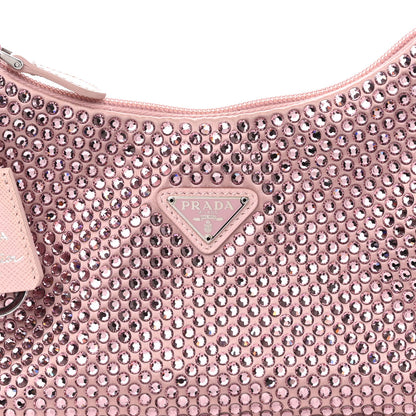 Prada Satin Crystal Mini Re-Edition 2000 Bag Alabastro 7 of 10