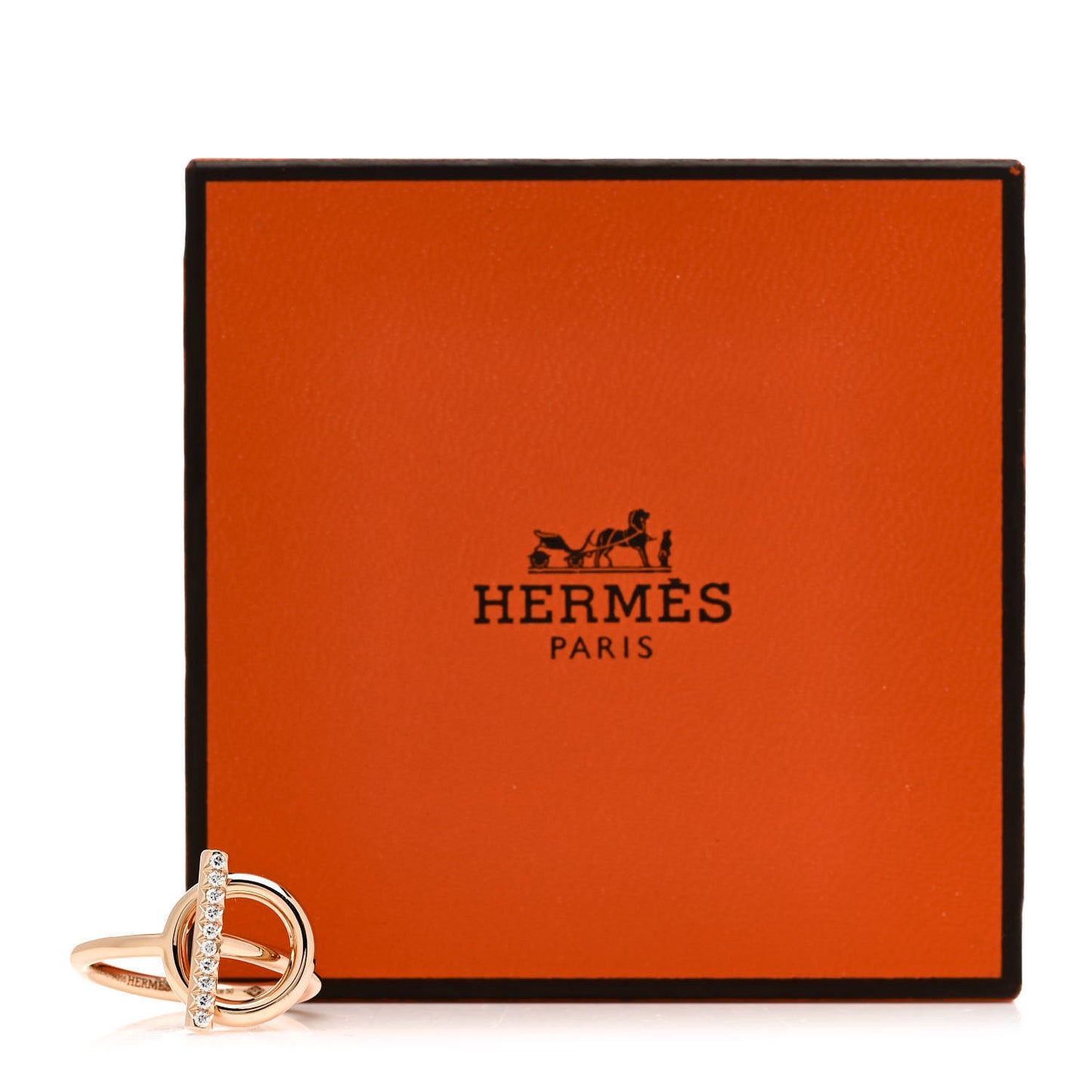 18K Rose Gold Diamond PM Echappee Ring 52 6