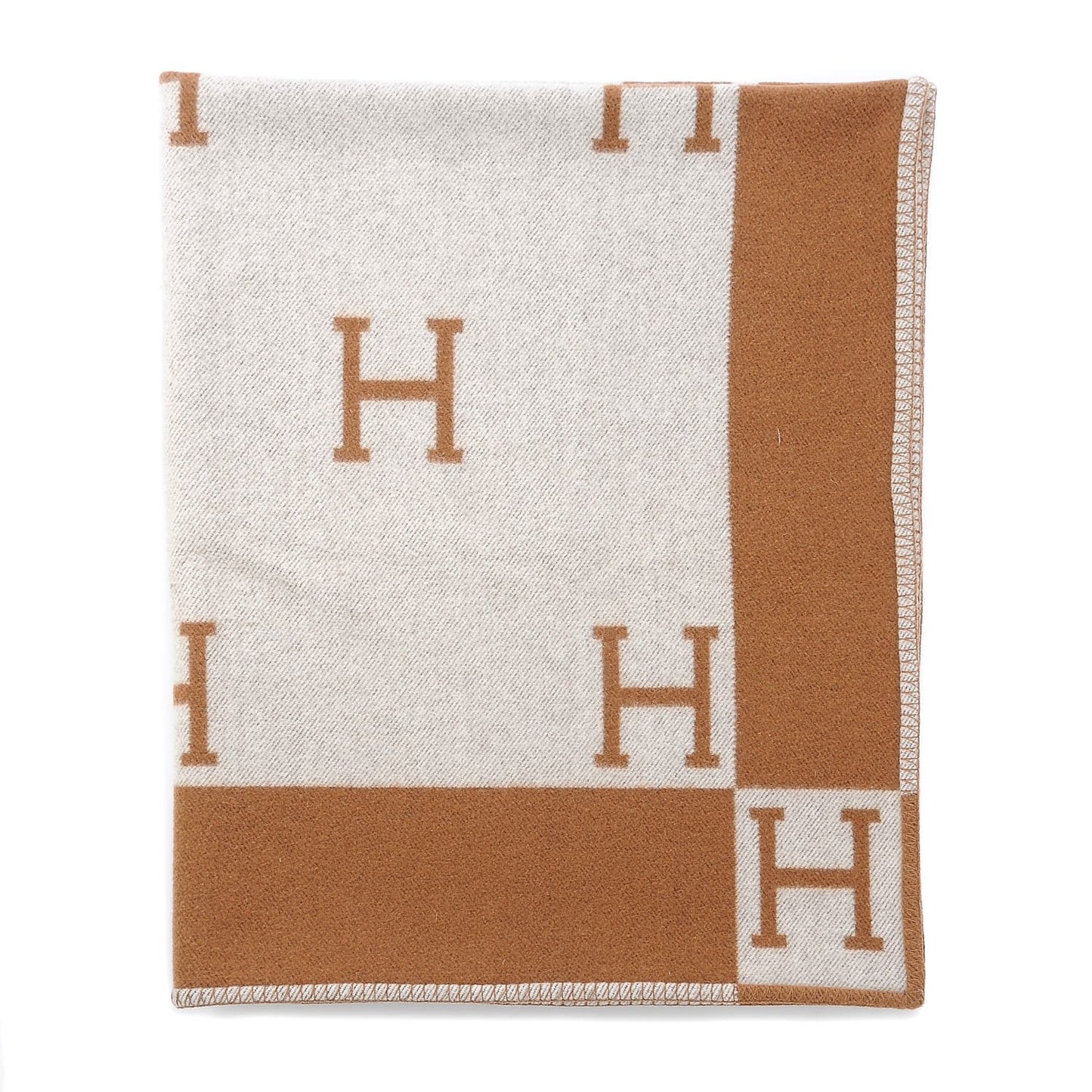 Wool Cashmere New Classic Avalon Blanket Ecru Camel