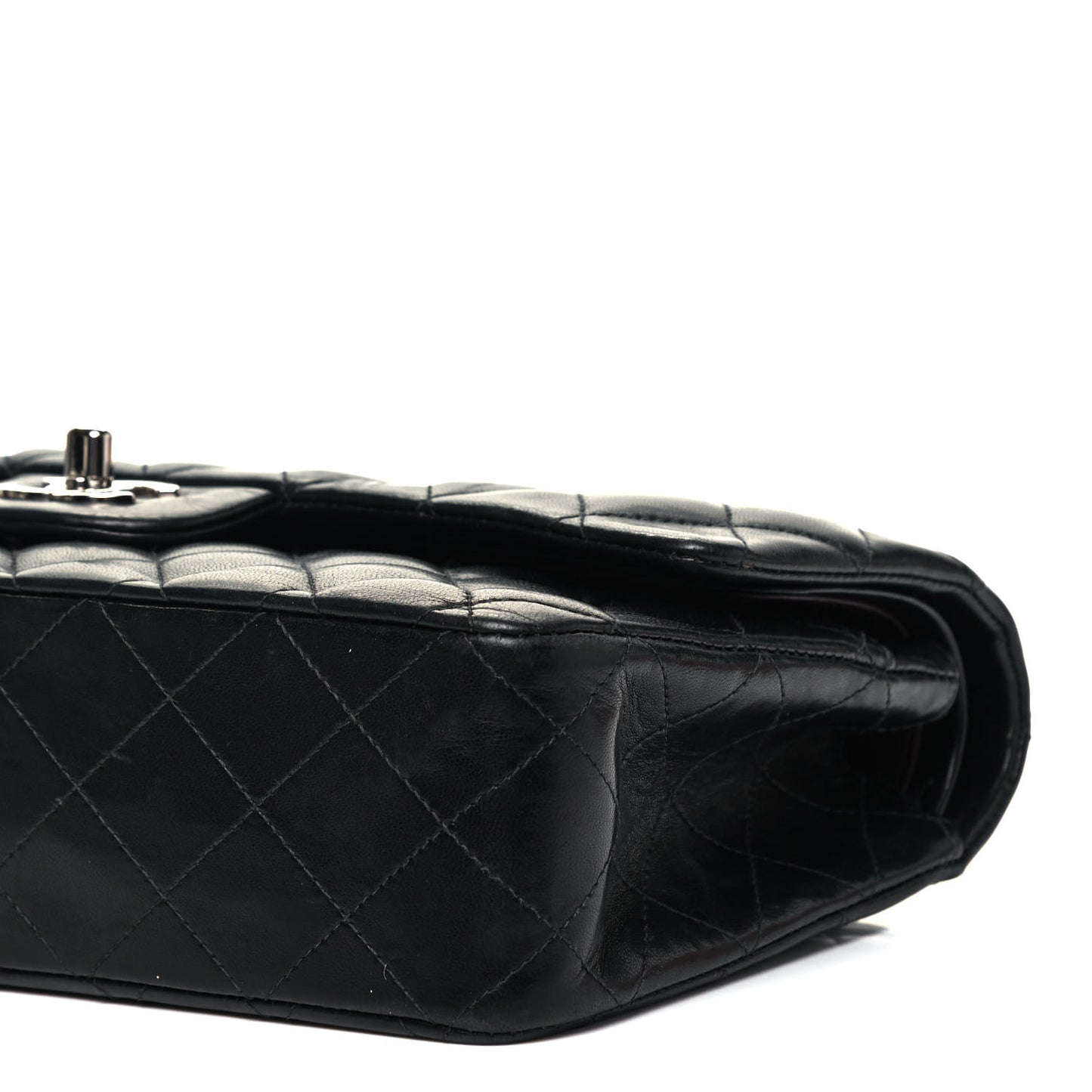 Lambskin Quilted Medium Double Flap Black
