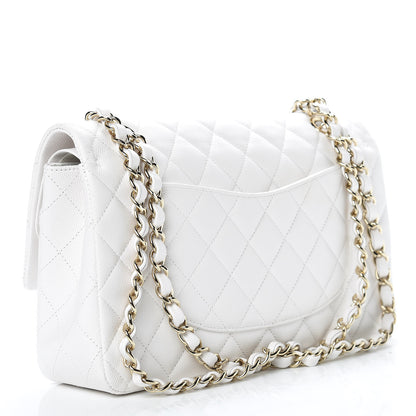 Chanel Caviar Quilted Medium Double Flap White 4 of 14
