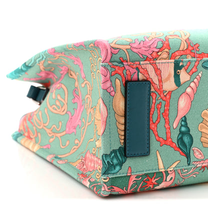 Versace Canvas Barocco Underwater Medusa Small Tote Light Blue Pink Multicolor 8 of 9