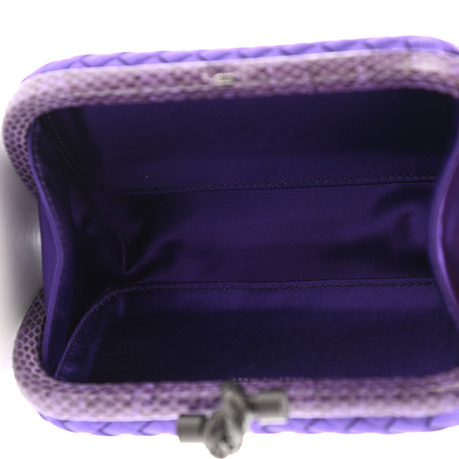 Bottega Veneta Satin Intreccio Impero Ayers Knot Clutch Purple 5 of 8
