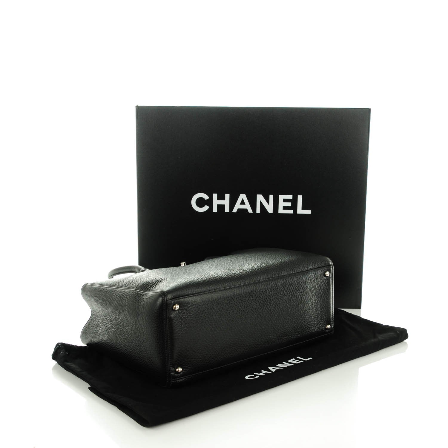 Chanel Deerskin Cerf Executive Shopper Tote Black 4 of 7
