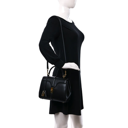 Celine Satinated Calfskin Small 16 Top Handle Bag Black 2 of 11