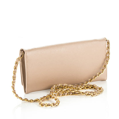 Prada Saffiano Metal Oro Chain Wallet Cammeo 3 of 8